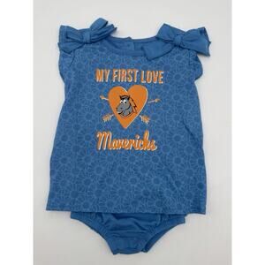 Kansas City Missouri Mavericks Hockey Jersey Rare Baby One Piece Sz 3-6 Mo Blue